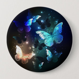 Fluttering Night Butterfly 10 Cm Round Badge