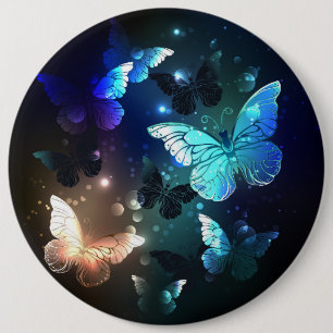 Fluttering Night Butterfly 6 Cm Round Badge