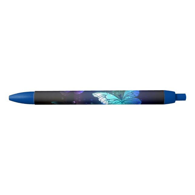 Fluttering Night Butterfly Black Ink Pen (Front)