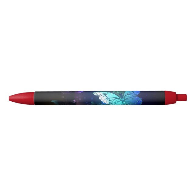 Fluttering Night Butterfly Black Ink Pen (Front)