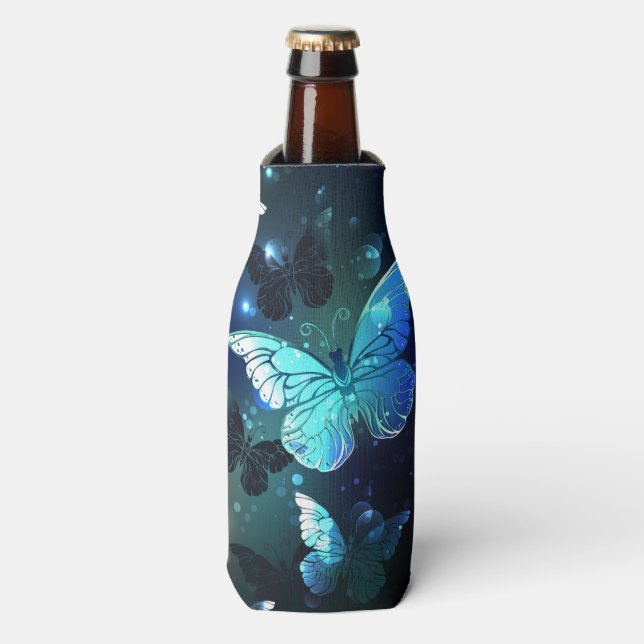 Fluttering Night Butterfly Bottle Cooler (Bottle Front)