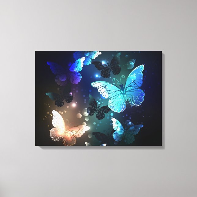 Fluttering Night Butterfly Canvas Print (Front)