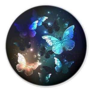 Fluttering Night Butterfly Ceramic Knob