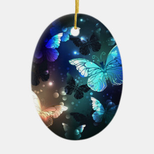Fluttering Night Butterfly Ceramic Tree Decoration