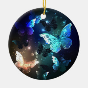 Fluttering Night Butterfly Ceramic Tree Decoration