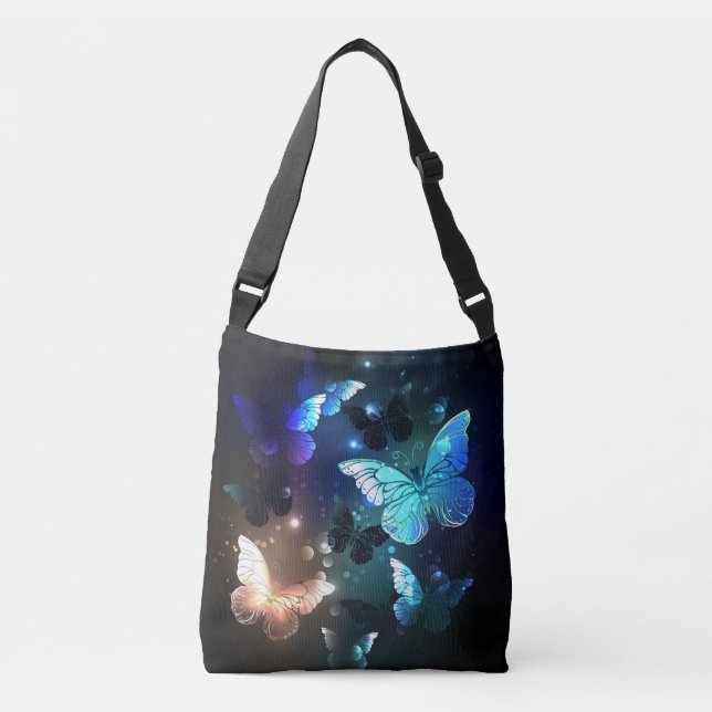 Fluttering Night Butterfly Crossbody Bag (Front)