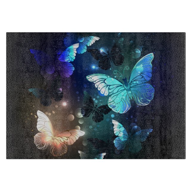Fluttering Night Butterfly Cutting Board (Front)