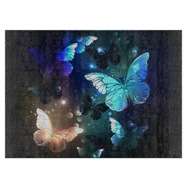 Fluttering Night Butterfly Cutting Board (Front)