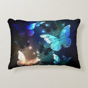Fluttering Night Butterfly Decorative Cushion