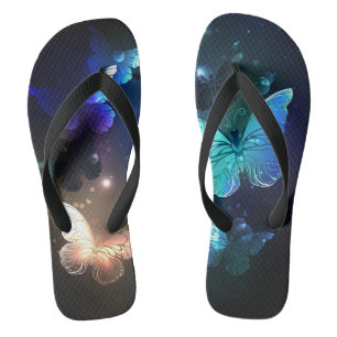 Fluttering Night Butterfly Flip Flops