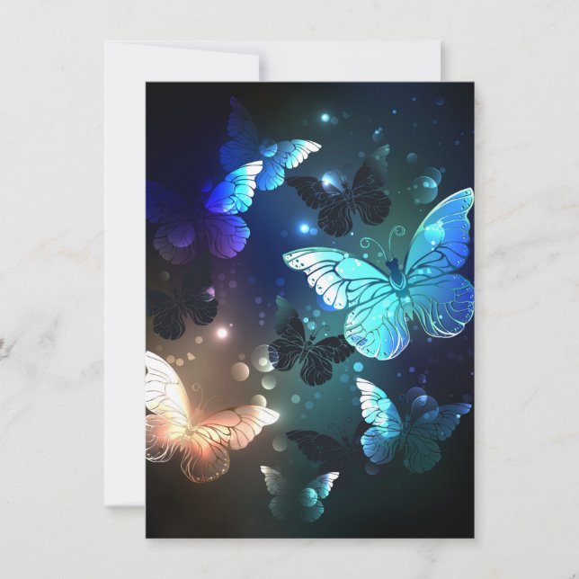 Fluttering Night Butterfly Holiday Card (Front)