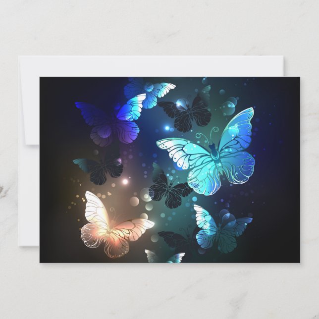 Fluttering Night Butterfly Invitation (Front)