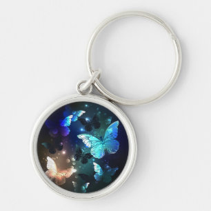 Fluttering Night Butterfly Key Ring