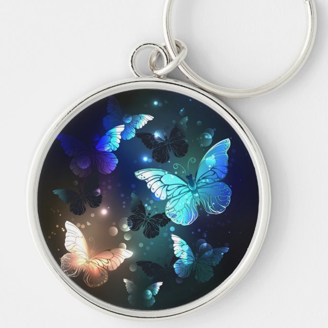 Fluttering Night Butterfly Key Ring (Front)