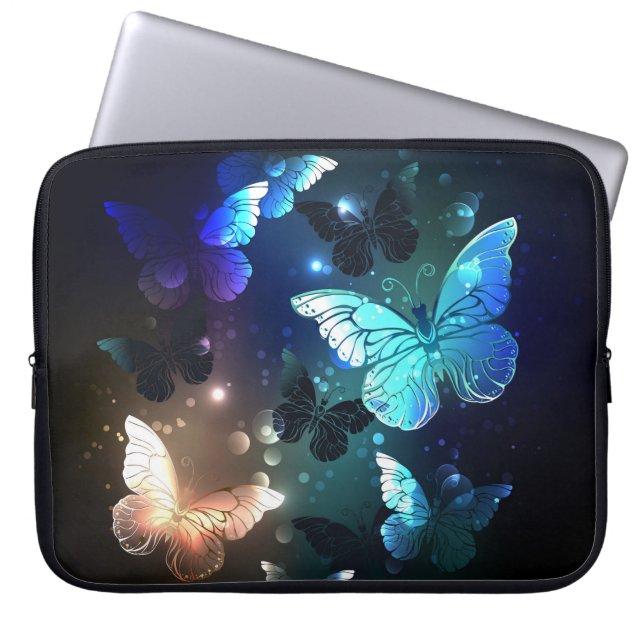 Fluttering Night Butterfly Laptop Sleeve (Front)