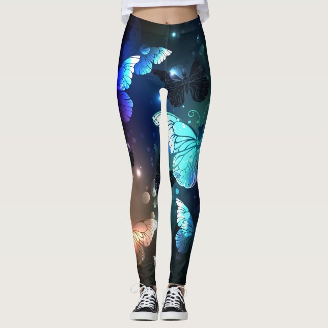 Fluttering Night Butterfly Leggings (Front)