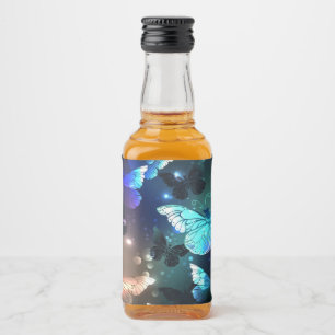 Fluttering Night Butterfly Liquor Bottle Label
