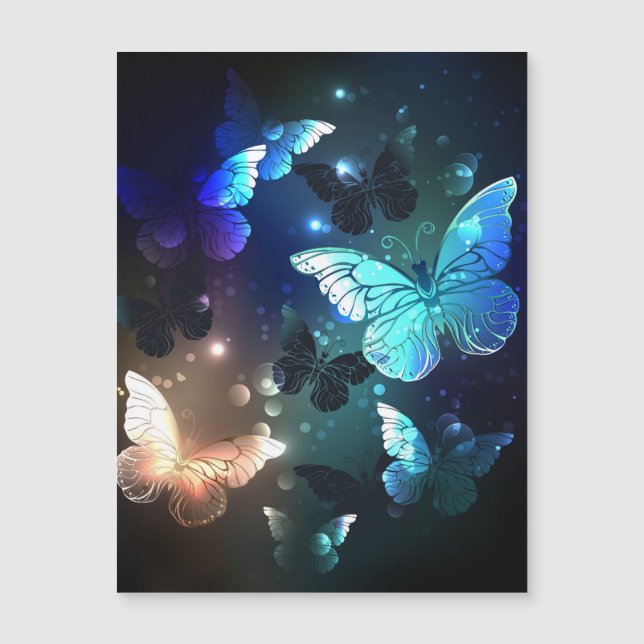 Fluttering Night Butterfly Magnetic Invitation (Front)