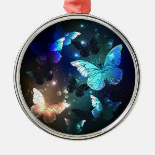 Fluttering Night Butterfly Metal Tree Decoration