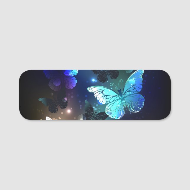 Fluttering Night Butterfly Name Tag (Front)