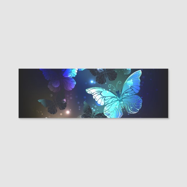 Fluttering Night Butterfly Name Tag (Front)