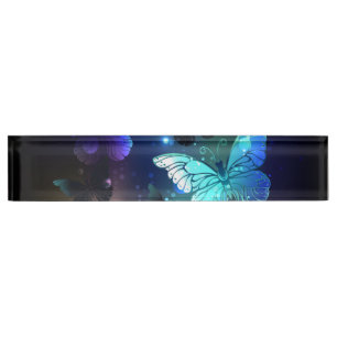 Fluttering Night Butterfly Nameplate