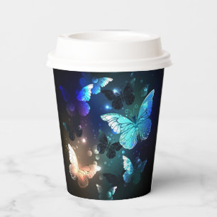 Fluttering Night Butterfly Paper Cups