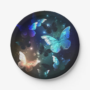 Fluttering Night Butterfly Paper Plate