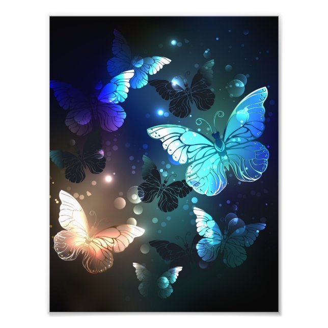 Fluttering Night Butterfly Photo Print (Front)
