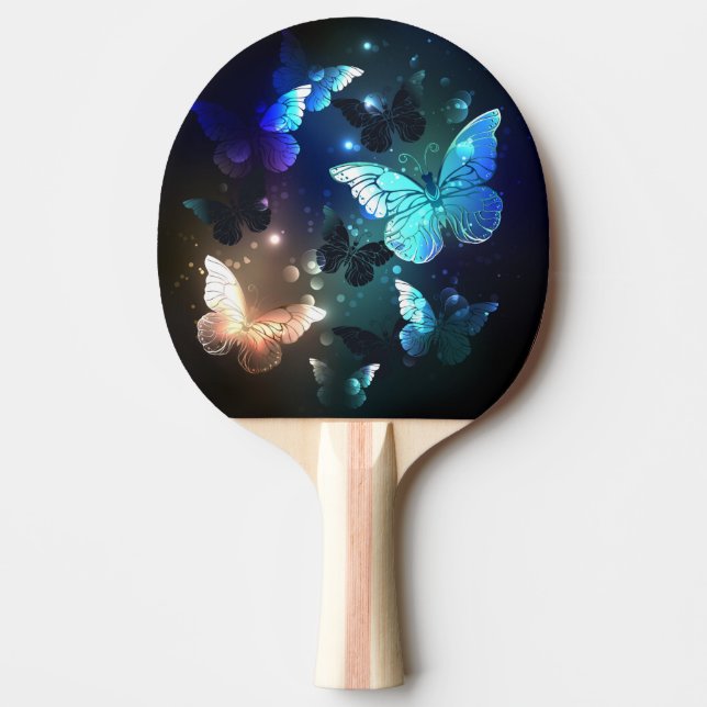 Fluttering Night Butterfly Ping Pong Paddle (Front)