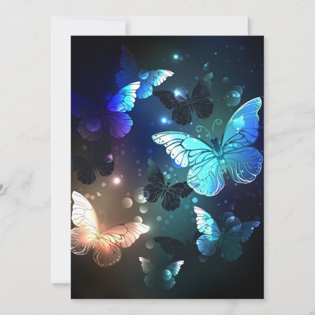 Fluttering Night Butterfly Save The Date (Front)