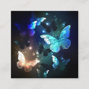 Fluttering Night Butterfly Square Business Card