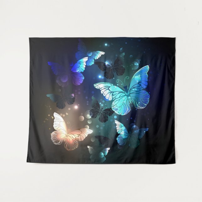 Fluttering Night Butterfly Tapestry (Front (Horizontal))