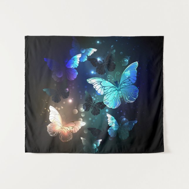 Fluttering Night Butterfly Tapestry (Front (Horizontal))