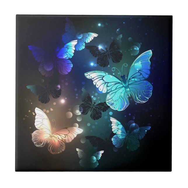 Fluttering Night Butterfly Tile (Front)