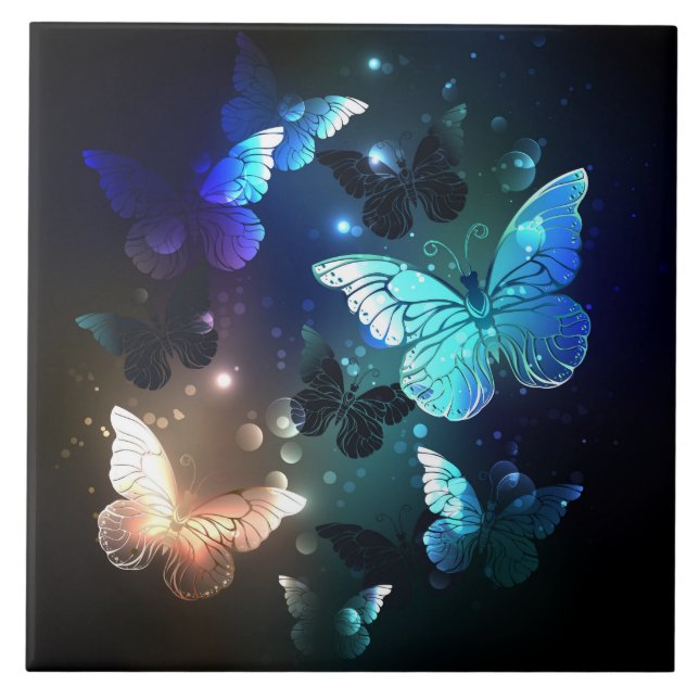 Fluttering Night Butterfly Tile (Front)