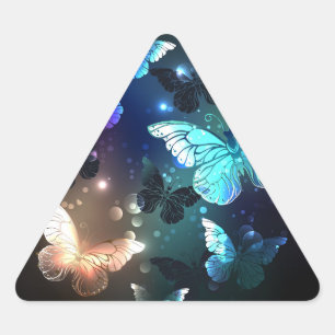 Fluttering Night Butterfly Triangle Sticker