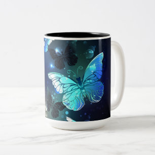 Fluttering Night Butterfly Two-Tone Coffee Mug