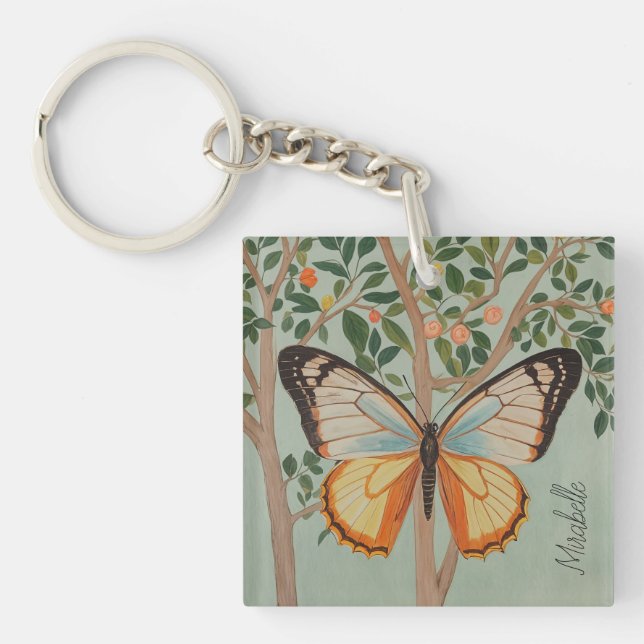 Fluttering Resilience Personalised  Key Ring (Front)