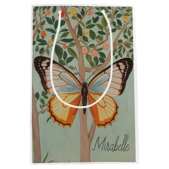 Fluttering Resilience Personalised  Medium Gift Bag (Front)
