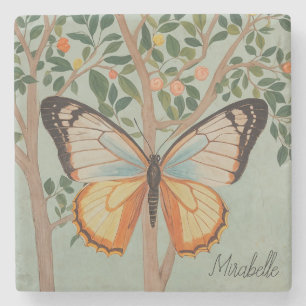 Fluttering Resilience Personalised Stone Coaster