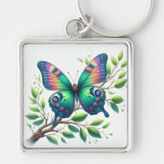 "Fluttering Serenity: Butterfly Keychain" Key Ring