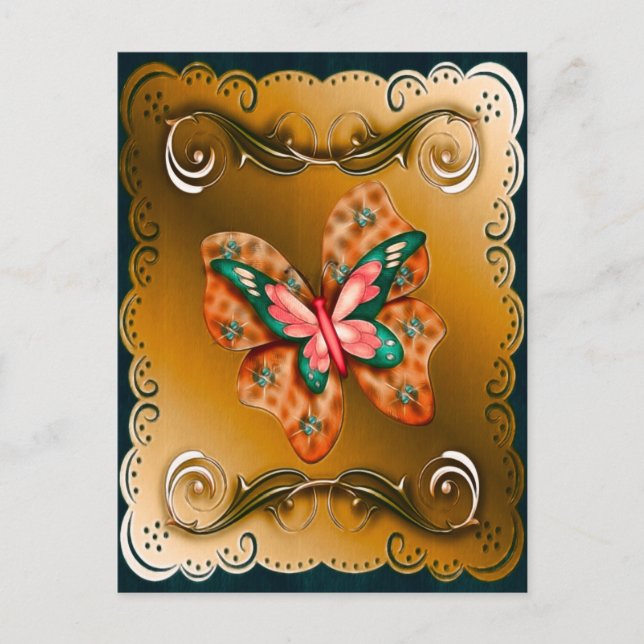 Flutterings Butterfly Bordered Postcard (Front)
