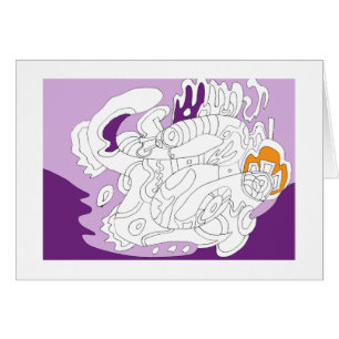 Fluttermoth, Abstract art Card