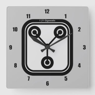 FLUX Capacitor 1.21 Gigawatts Square Wall Clock