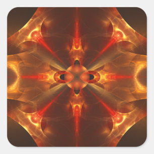 Fluxicon Abstract Fractal Art Square Sticker