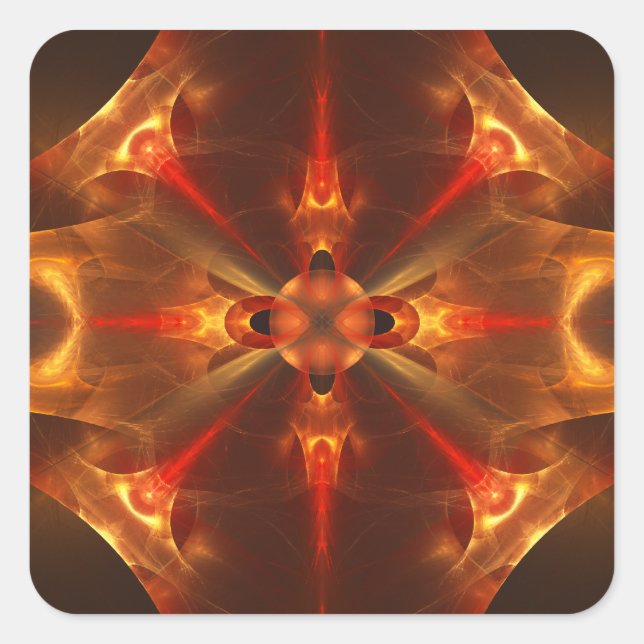 Fluxicon Abstract Fractal Art Square Sticker (Front)