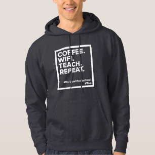 FLVS Coffee. WiFi. Teach. Repeat. Dark Grey Hoodie