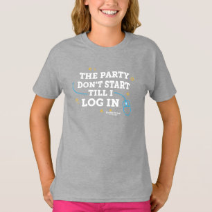 FLVS The Party Don't Start Till I Log In, Grey T-Shirt