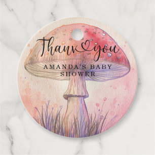 Fly agaric baby shower thank you  favour tags